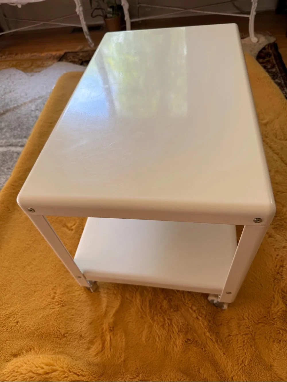 White Rolling Utility Cart Frame with Swivel Wheels IKEA brand